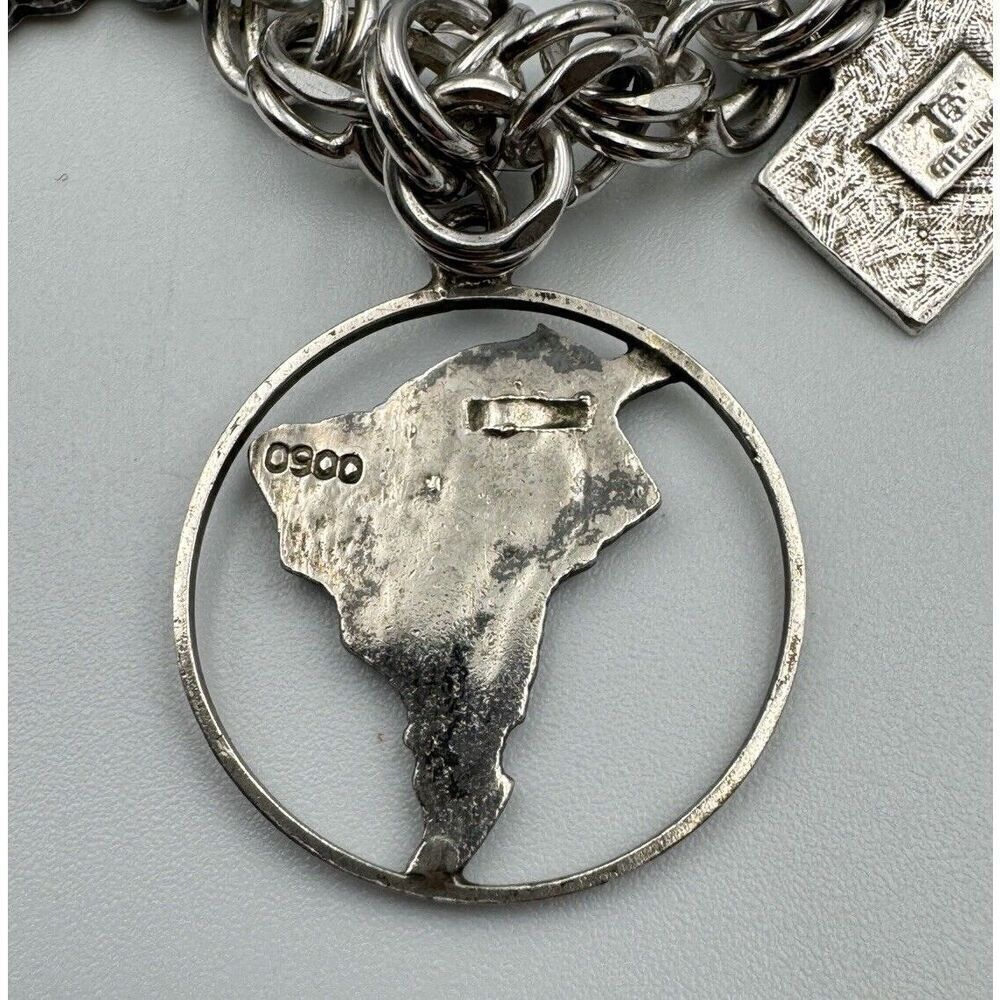 Vintage Sterling Silver Charm Bracelet States Operator Service Award Estate Find - Picture 8 of 16